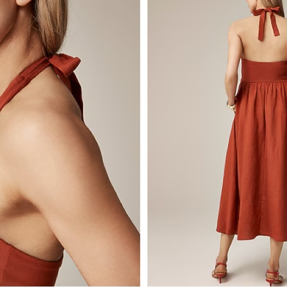 J. Crew Halter mixy dress in vintage garnet M NWT $148 CL648 - Picture 2 of 6